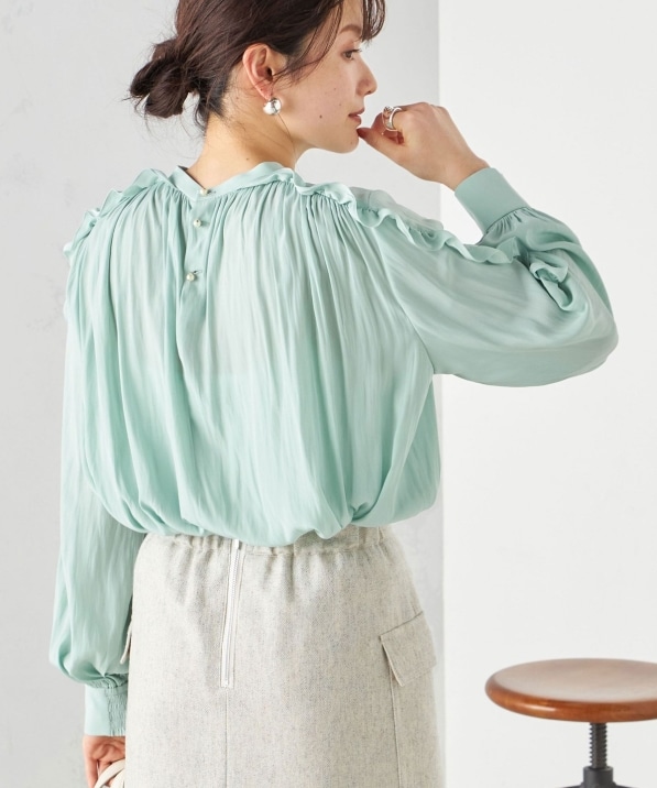 手洗い可能〉割繊 フリル デザイン ブラウス 24SS ◇｜ SHIPS 公式サイト