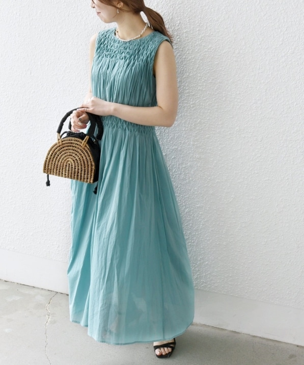 WEB限定】SHIPS any: ハンドスモッキング コットン フレア