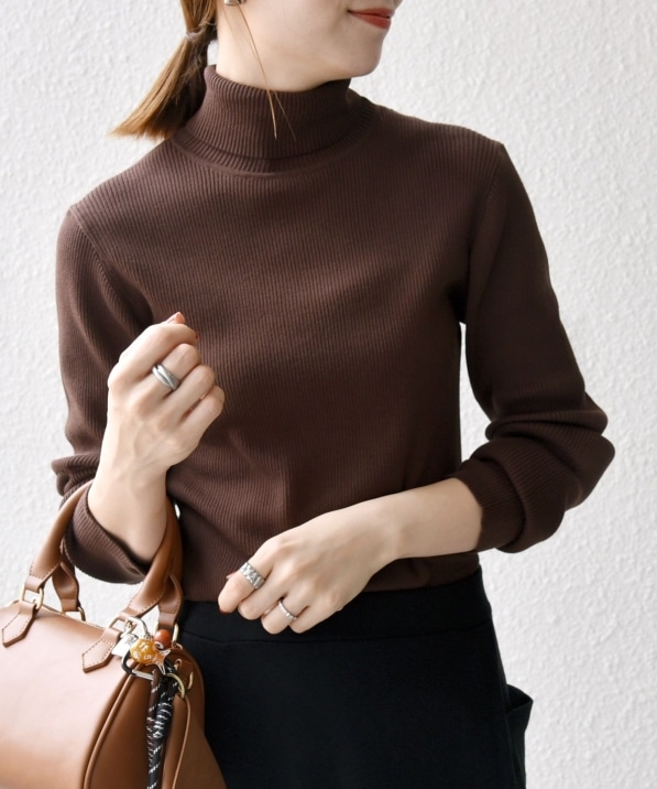 SHIPS any:〈手洗い可能〉デリケート リブ タートルネック ニット プル