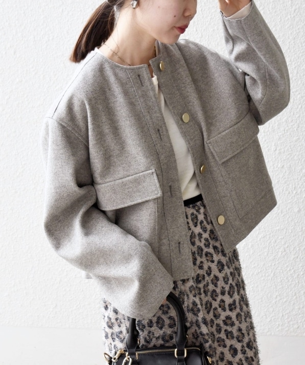 SHIPS any: エア ニードル ポケット コンパクト ノーカラー ジャケット