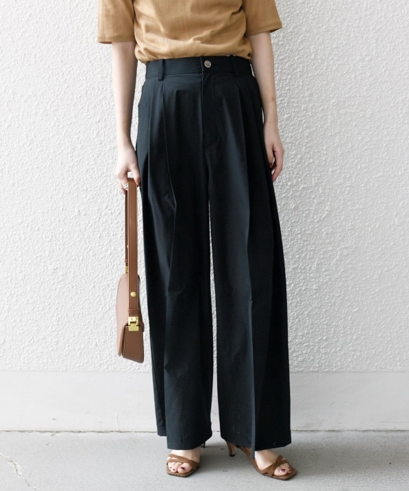 SHIPS any:〈洗濯機可能〉タイプライター セミ ワイド タック パンツ