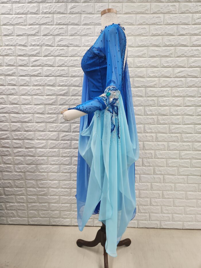 試着・レンタル・購入】社交ダンスドレス ロイヤルブルー～ブルー L