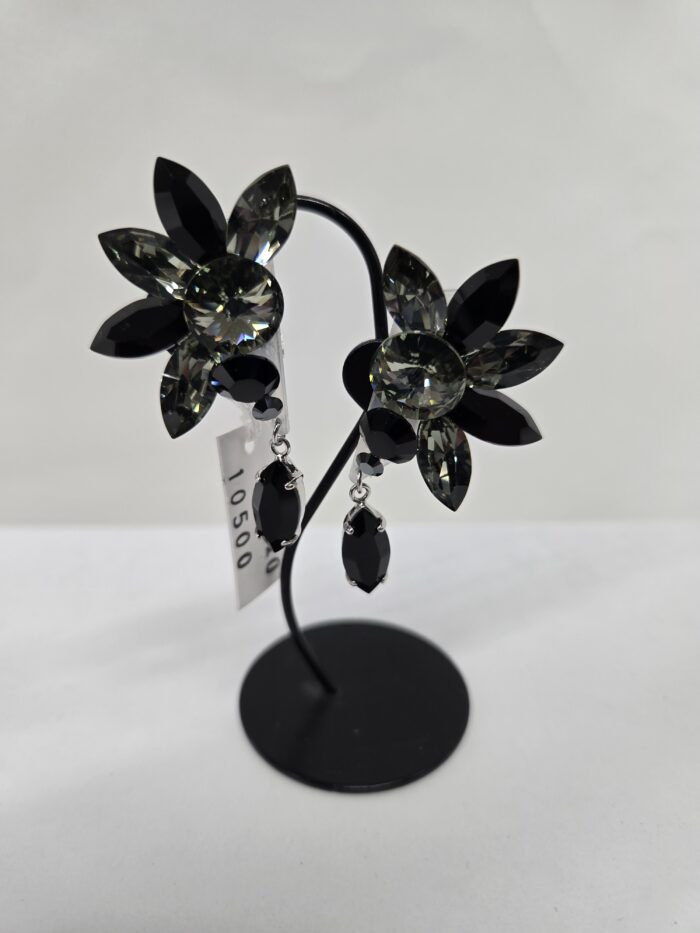 社交ダンスアクセサリー イヤリングブラック 726 【公式】社交ダンス