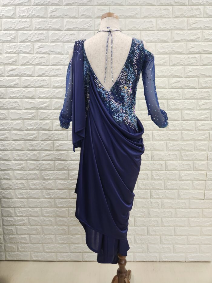 試着・レンタル・購入】社交ダンスドレス Lサイズ ネイビーラテン