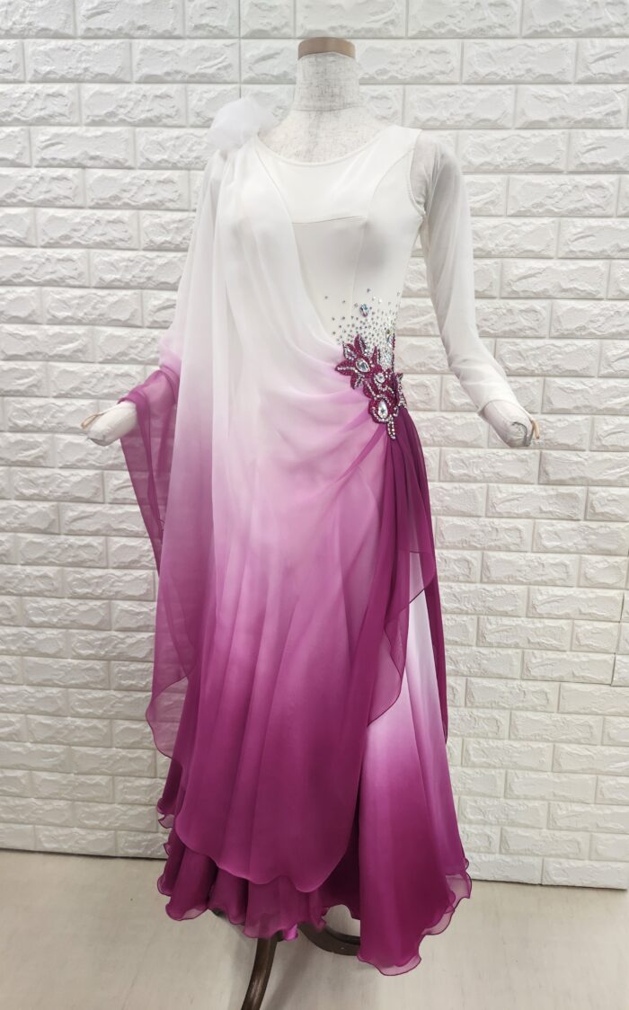 試着・レンタル・購入】社交ダンスドレス Lサイズ オフホワイト