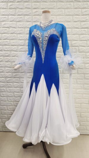 試着・レンタル・購入】社交ダンスドレス Mサイズ ロイヤルブルー