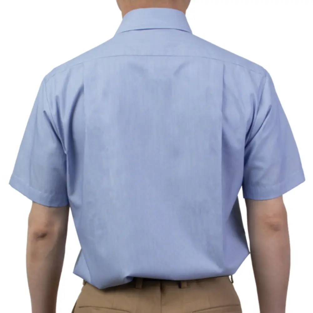 半袖ワイシャツ チェック ブルー ドビー 吸水速乾 エバーフィール SWAN