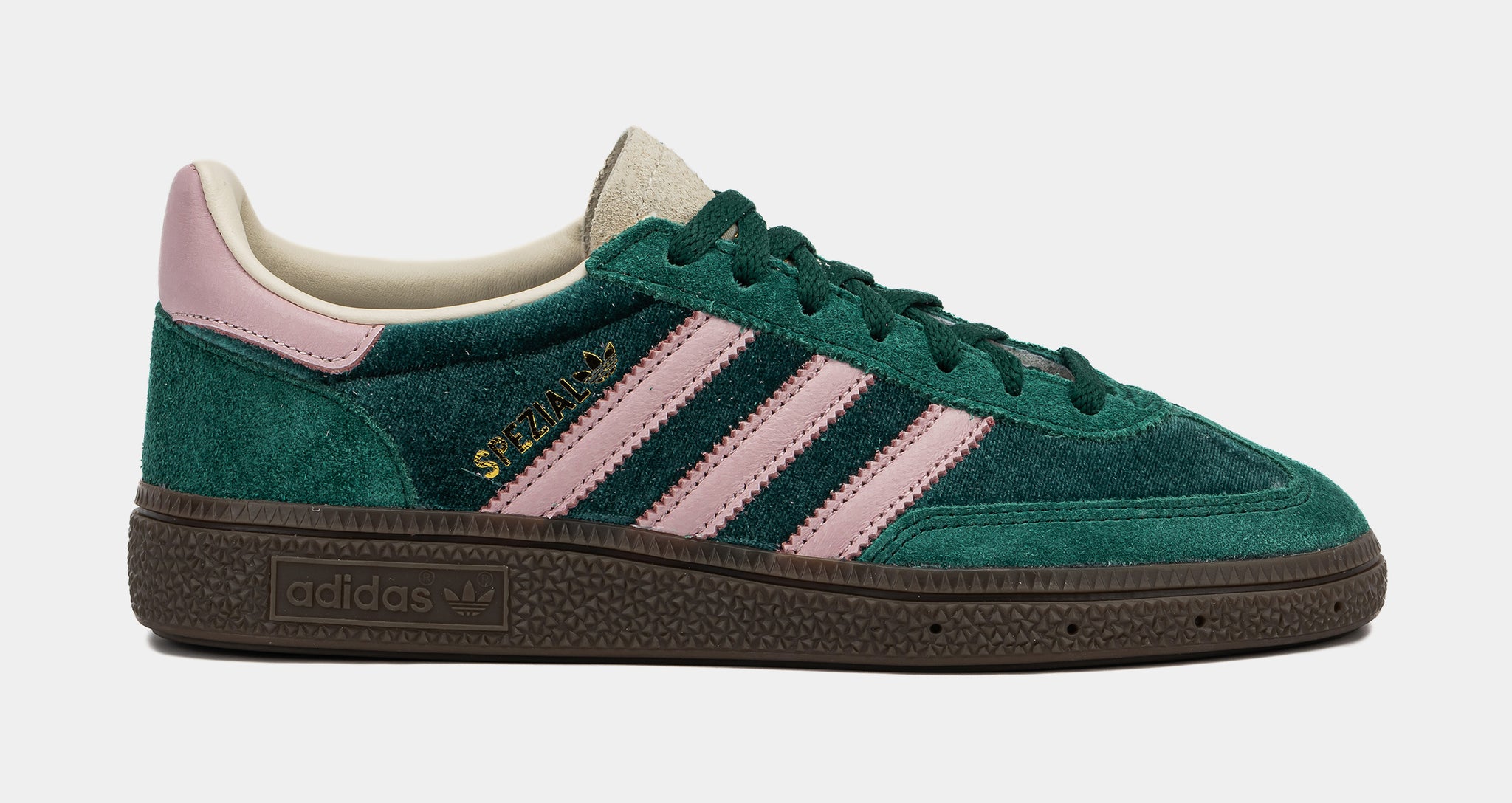 adidas Handball Spezial Velvet Womens Lifestyle Shoes Green Pink