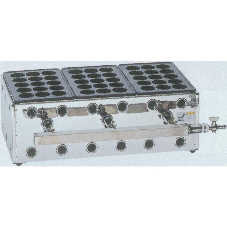 関東型 たこ焼機 15穴 LPガス ET-154 4枚掛 - 調理器具のSHOKUBI