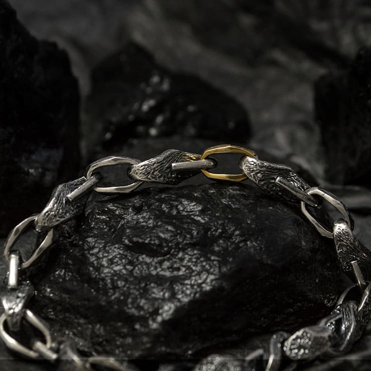 メンズ シルバー×真鍮ブレスレット [DB-191]