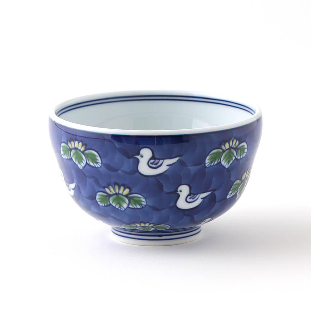 染錦水鳥図 飯碗 ｜ 有田焼の源右衛門窯公式オンラインショップ