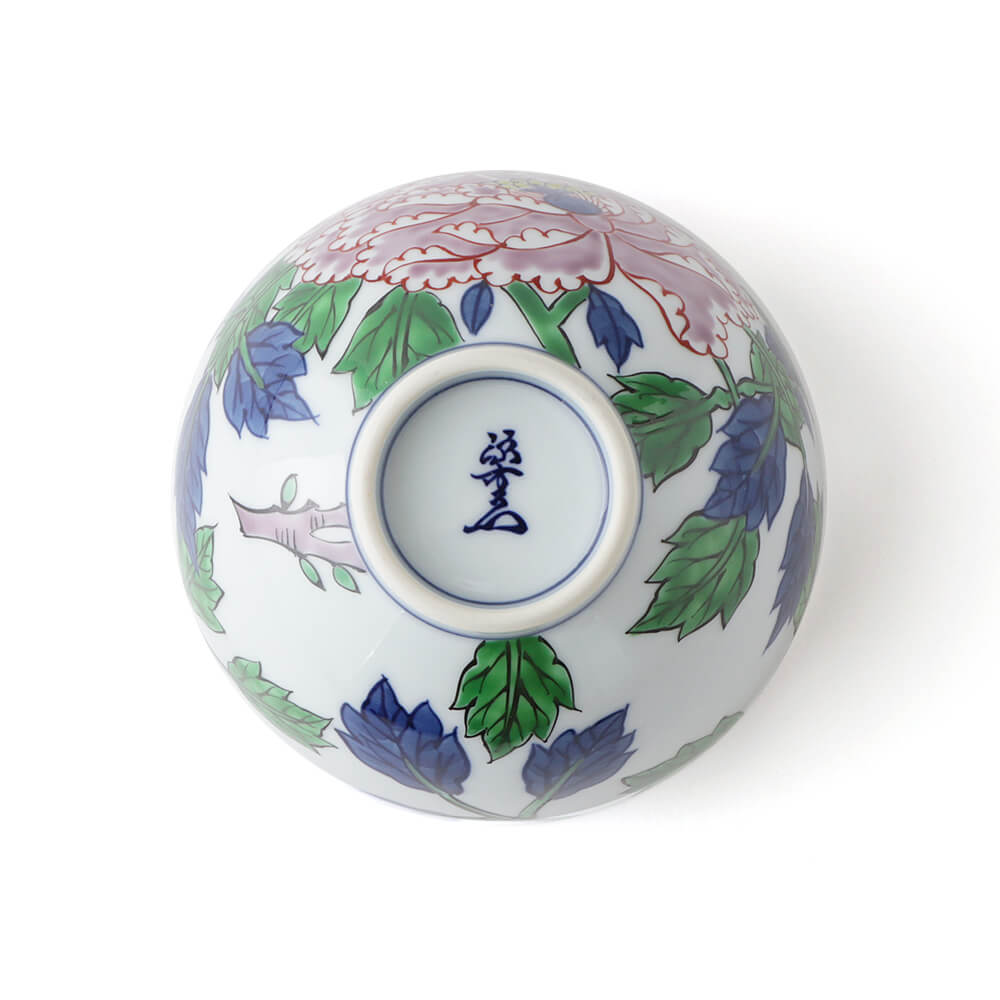 染錦紫牡丹絵 飯碗 ｜ 有田焼の源右衛門窯公式オンラインショップ