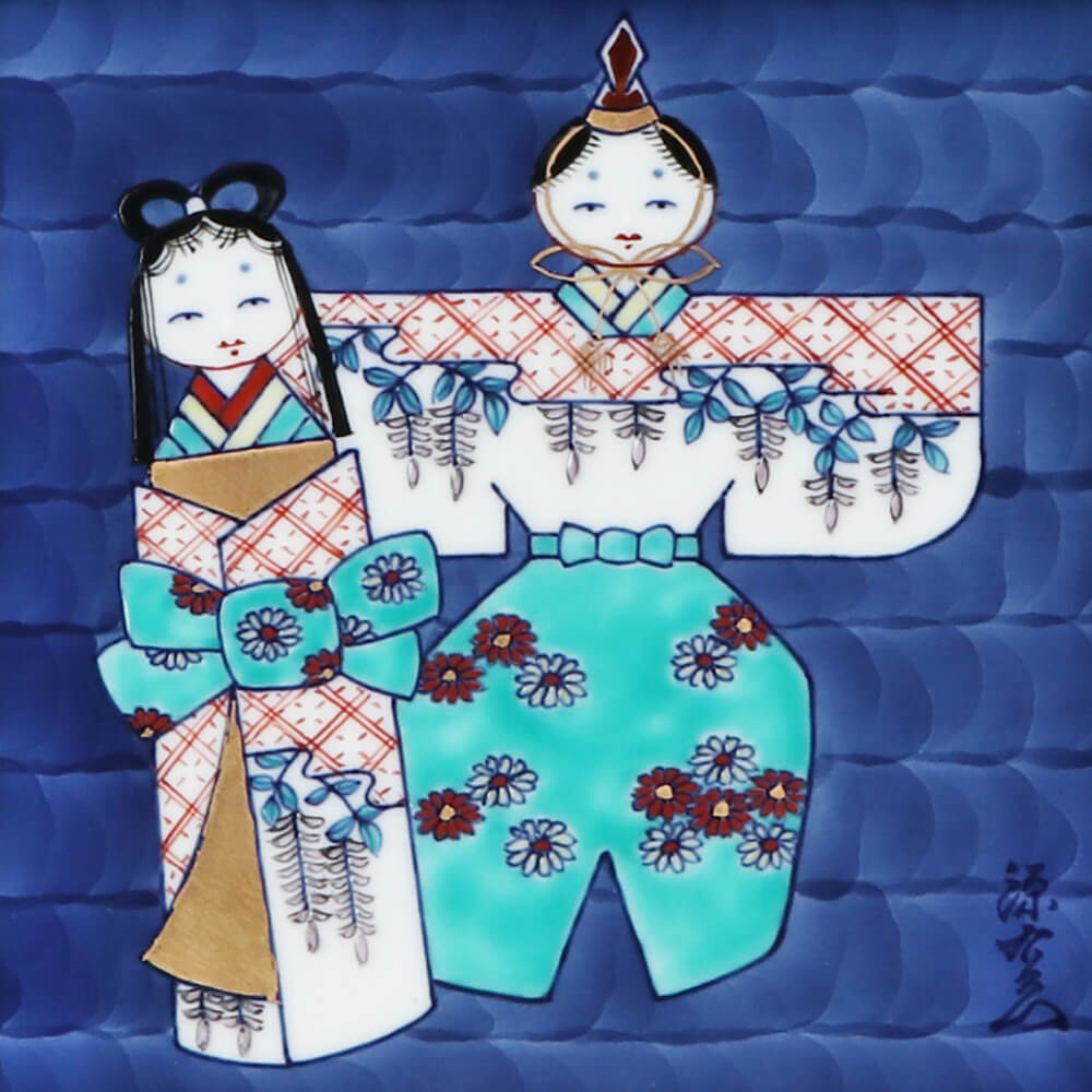 染錦ひな人形 陶額（大） ｜ 有田焼の源右衛門窯公式オンラインショップ