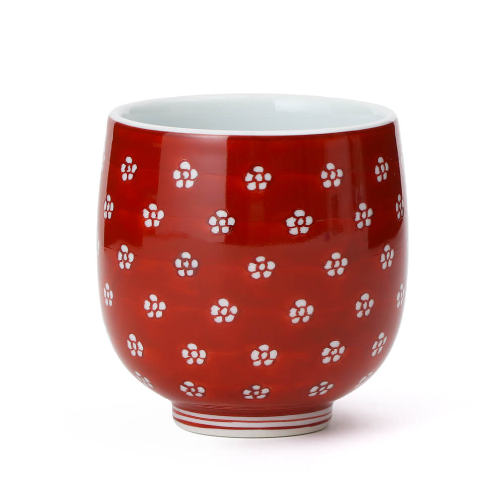 赤絵梅地紋 湯呑 ｜ 有田焼の源右衛門窯公式オンラインショップ