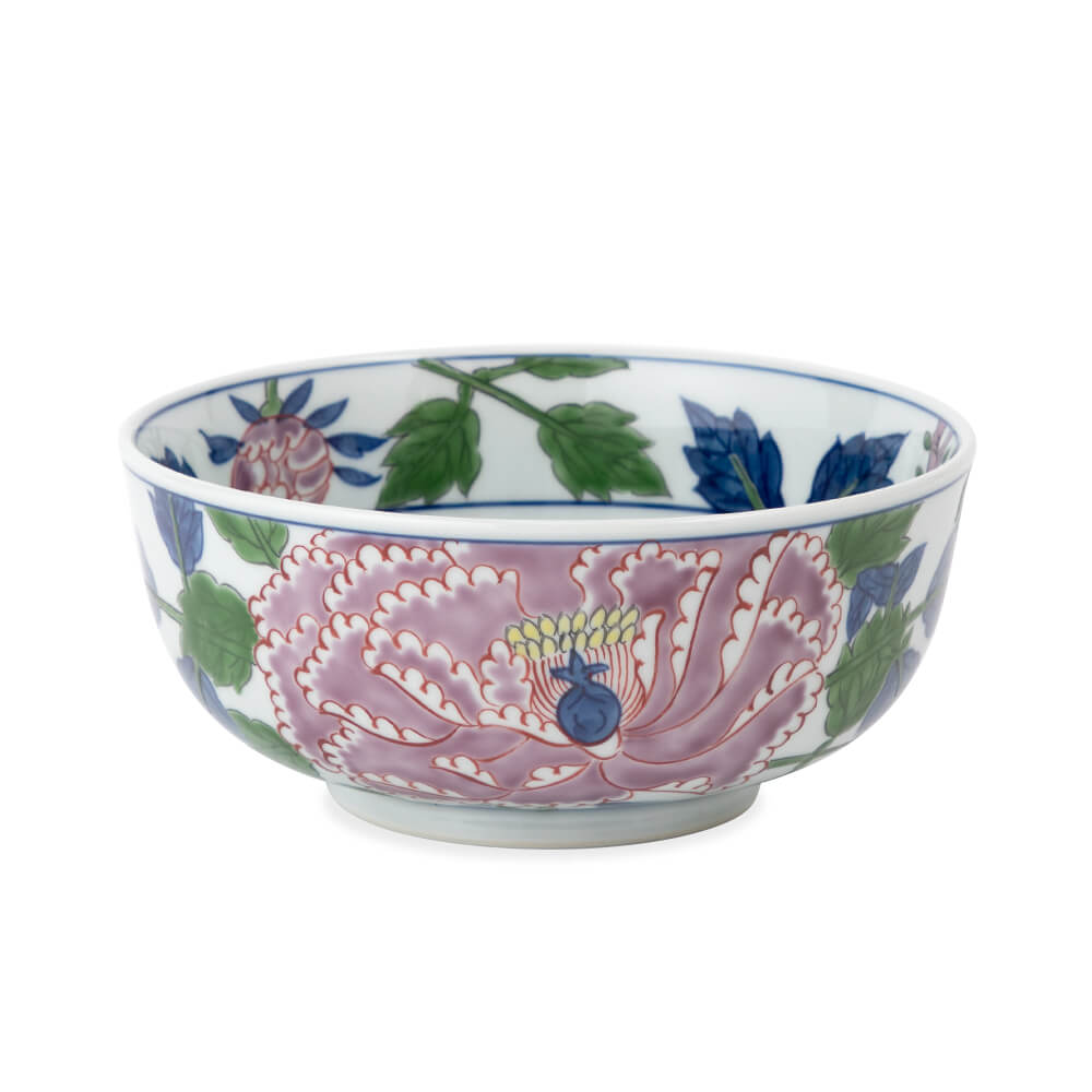 染錦紫牡丹絵 麺鉢 ｜ 有田焼の源右衛門窯公式オンラインショップ