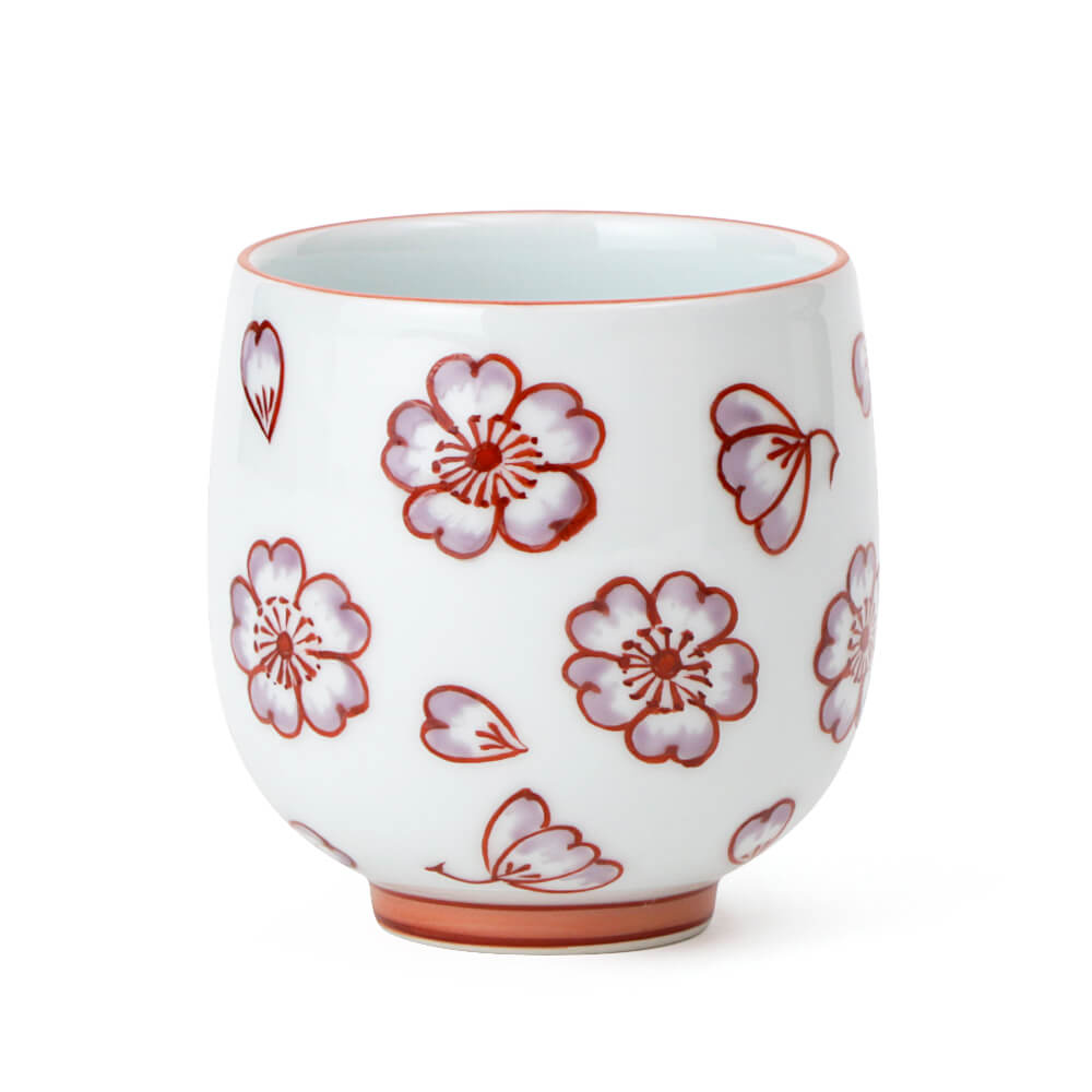 赤絵桜花文 湯呑 ｜ 有田焼の源右衛門窯公式オンラインショップ