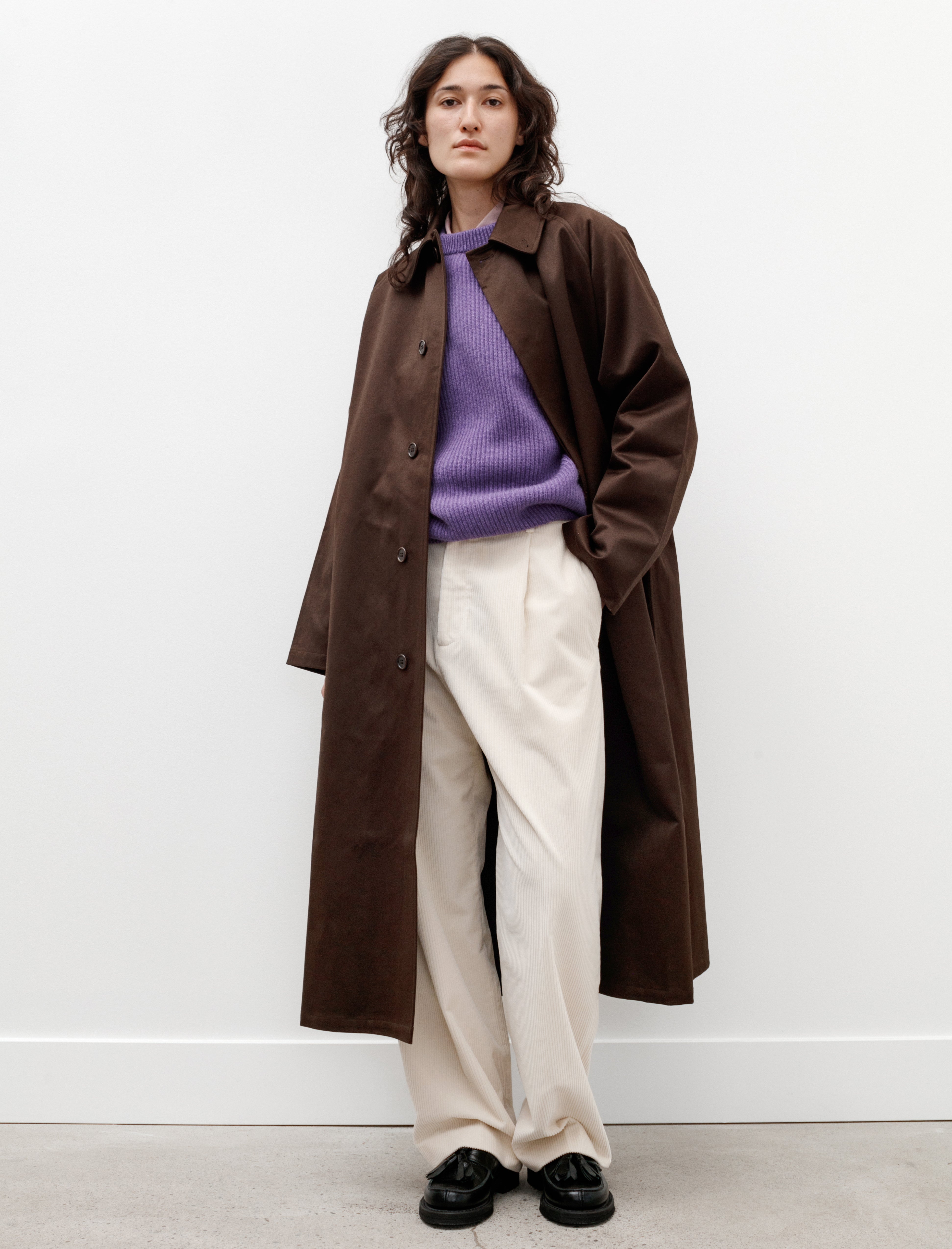 Cristaseya Oversized Long Trench Cotton Satin Brown – Neighbour