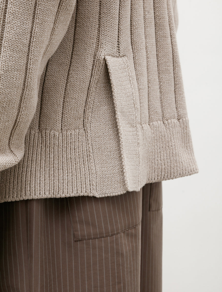 Ernie Palo Wide Rib Knit Cardigan Beige – Neighbour