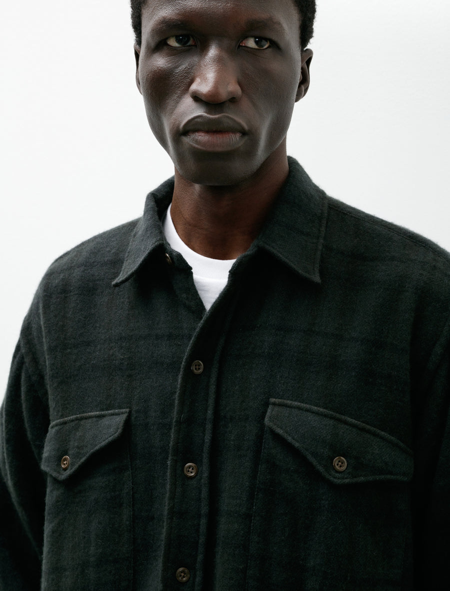 Maatee & Sons Cashmere Nel Shirt Dark Green Check – Neighbour