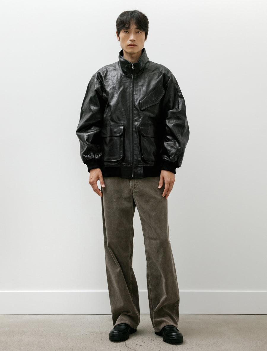 Auralee Lamb Leather Zip Blouson Black – Neighbour