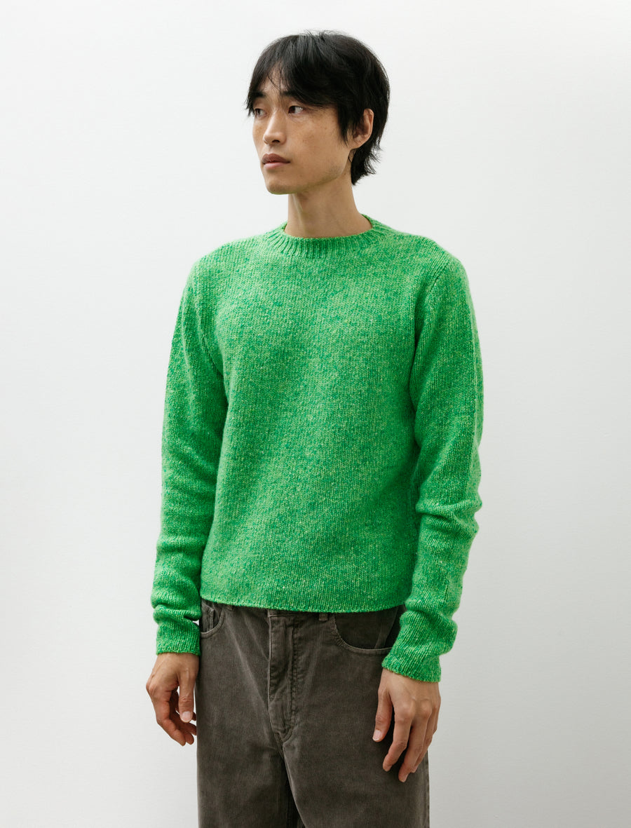 Auralee Cashmere Melange Knit P/O Top Green – Neighbour