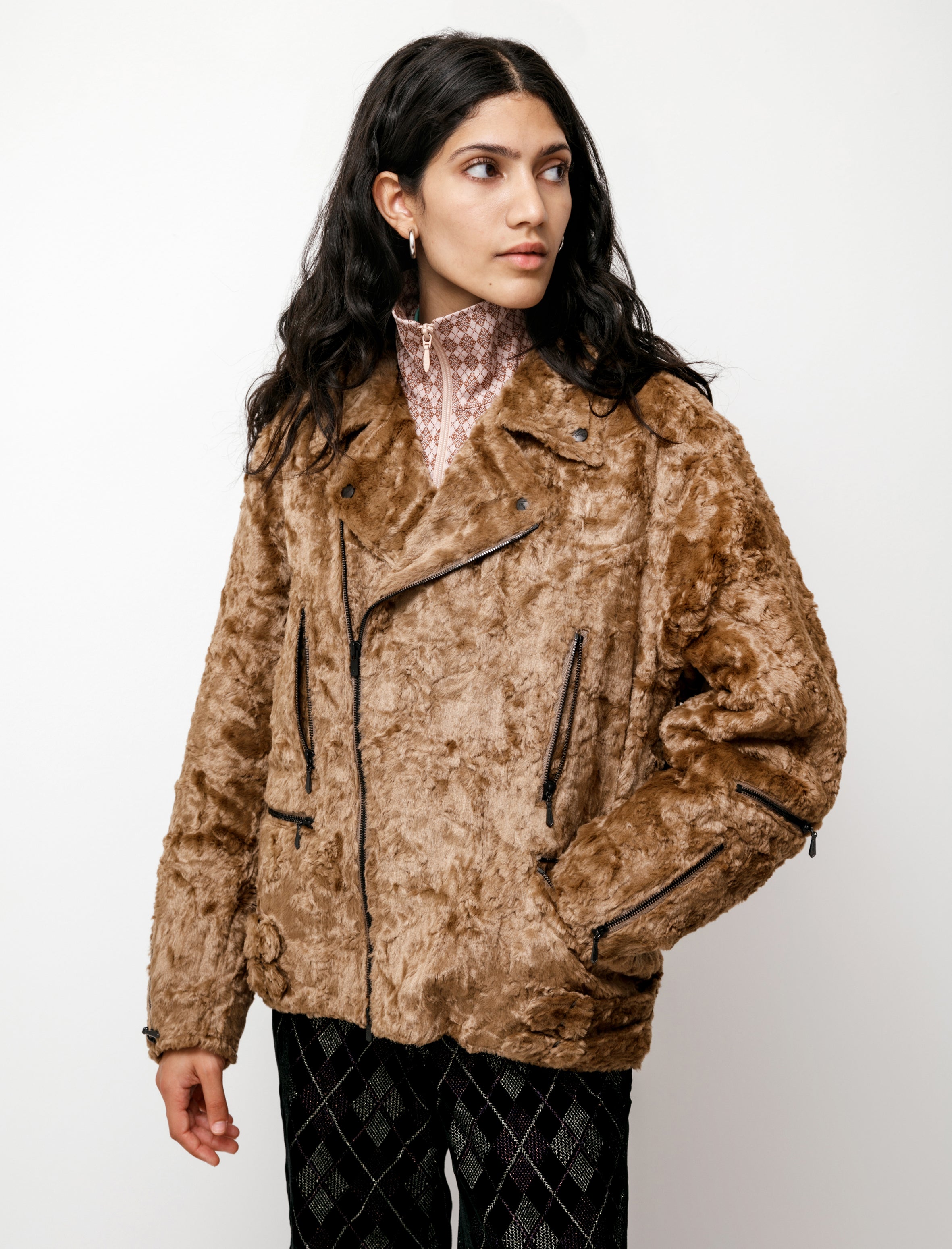 Needles Double Riders Faux Fur Jacket Caramel – Neighbour