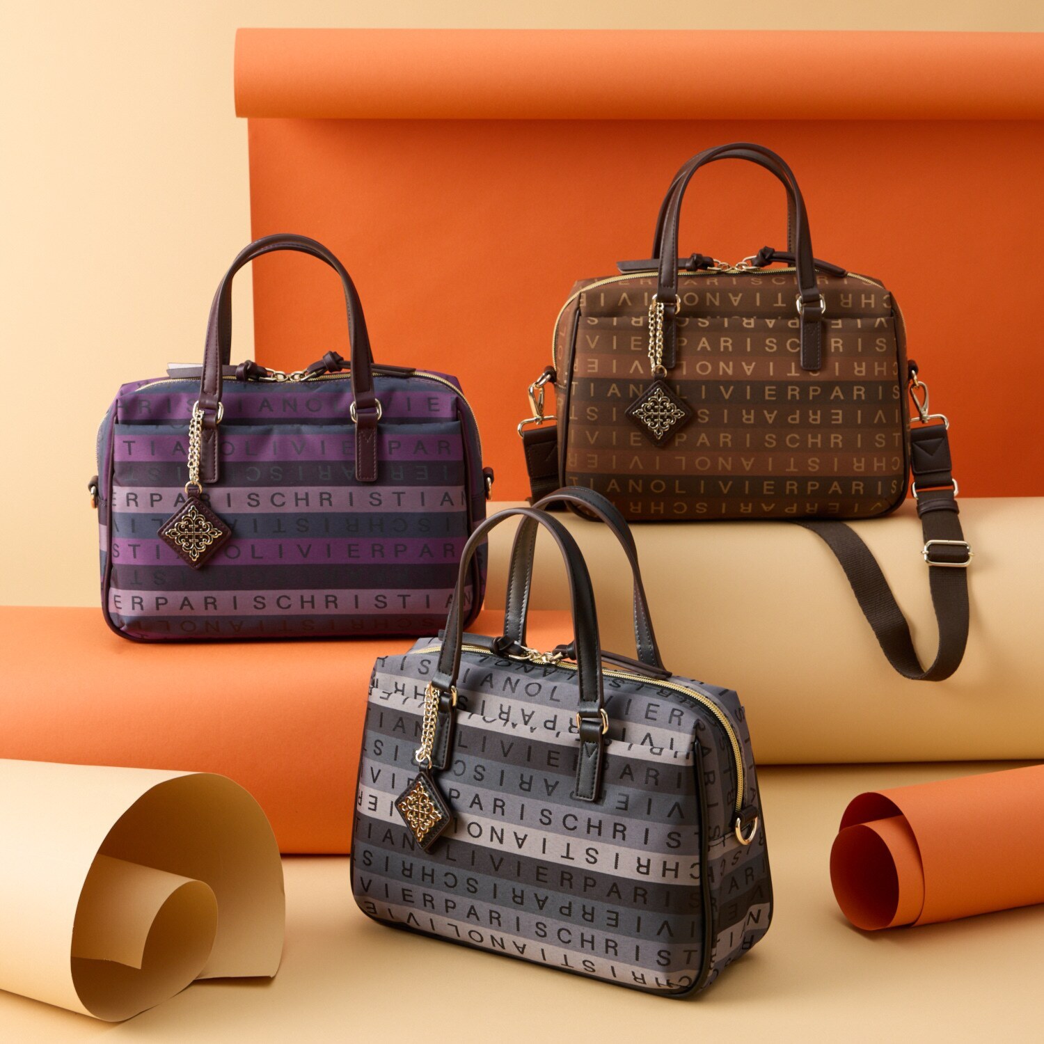 クリスチャン オリビエ はっ水 グラデーションジャガード 2ウェイ