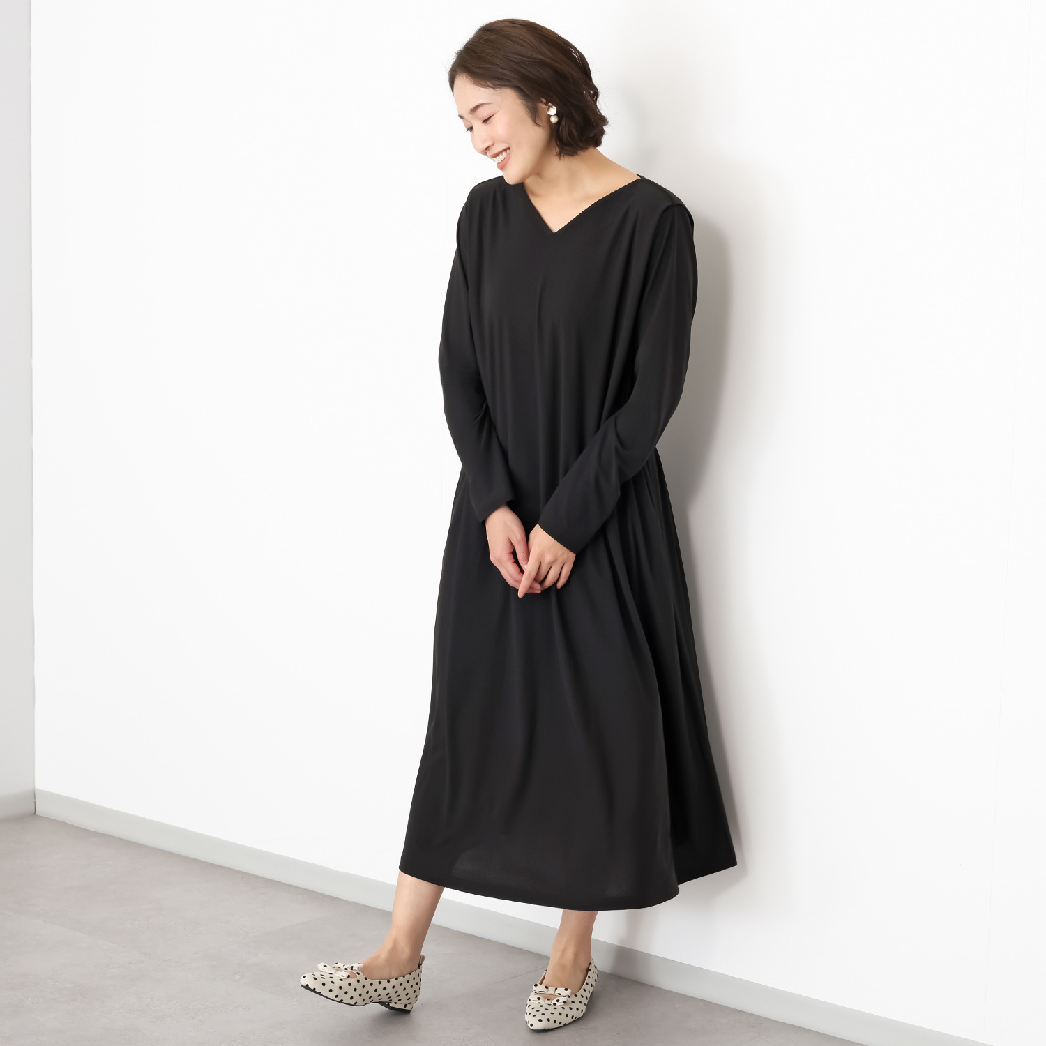 パルムミミ カットジョーゼット タックドレープ 前後2ウェイ