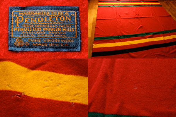 70s USA製 PENDLETON ペンドルトン ウールブランケット 大判