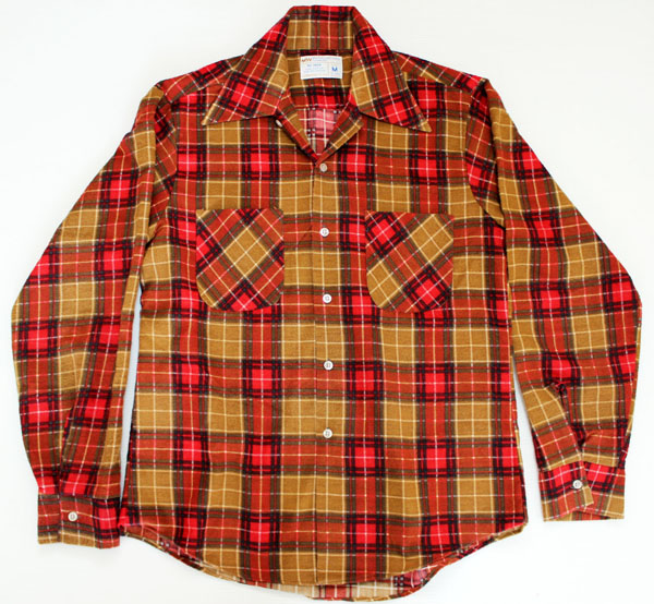70s JCPenney プリントネルシャツ M - Sixpacjoe Web Shop