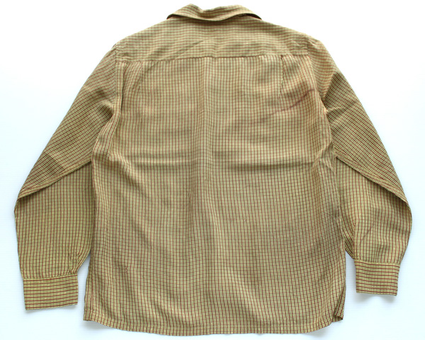 40s TOWNCRAFT チェック レーヨン オープンカラーシャツ M - Sixpacjoe