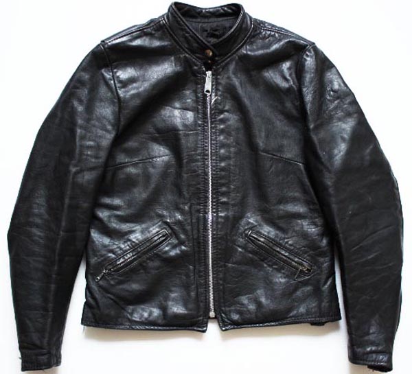 70s Brooksブルックス シングルライダース レザージャケット 黒
