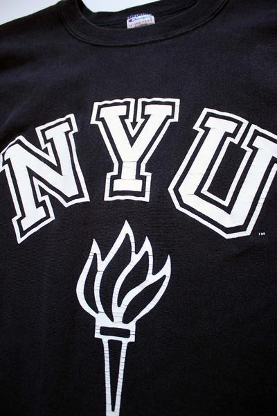 90s USA製 Championチャンピオン NYU リバースウィーブ スウェット 黒