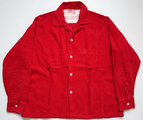 50s SEARS PILGRIMピルグリム コーデュロイシャツ 赤 L - Sixpacjoe