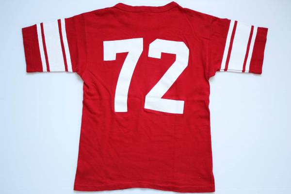 70s USA製 Championチャンピオン 72 ナンバリング フットボールTシャツ