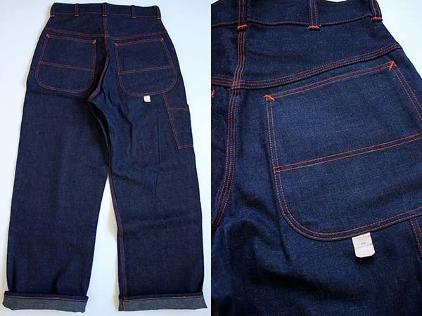 デッドストック☆50s N&W インディゴデニム ペインターパンツ 28×29