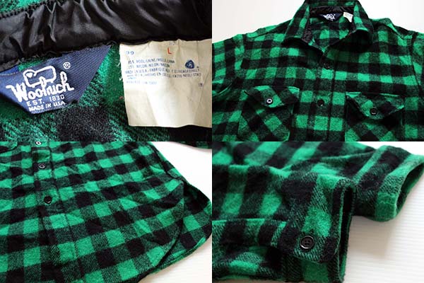 80s USA製 Woolrichウールリッチ バッファローチェック ウールシャツ