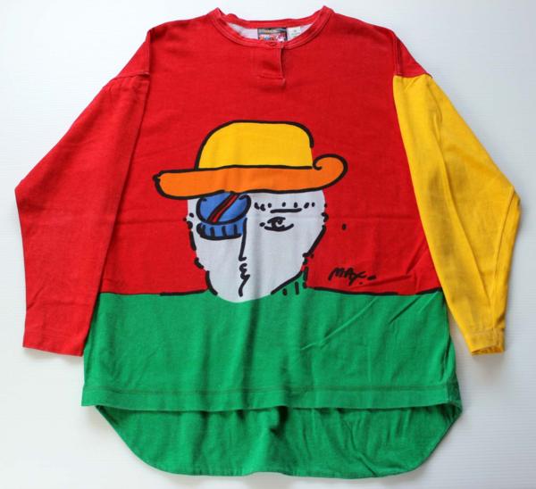 80s PETER MAX NEOMAX ピーターマックス コットン 長袖Tシャツ S