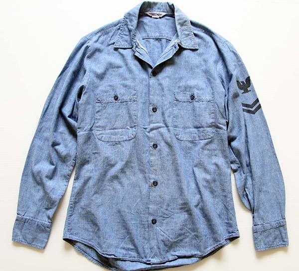 60's DUBBLE WARE U.S.NAVY 耳付き シャンブレーシャツ - Sixpacjoe