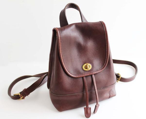 USA製 COACH オールド コーチ レザー リュックサック 茶☆9960