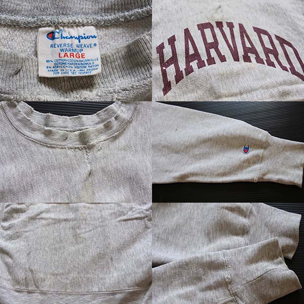 80s USA製 Championチャンピオン HARVARD 染み込みプリント リバース