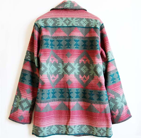 80s USA製 EddieBauerエディーバウアー ネイティブ柄 ウール ラグ