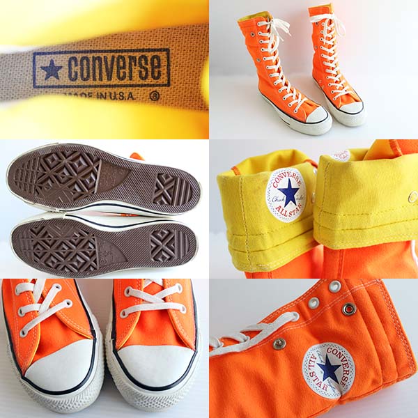 80s USA製 CONVERSEコンバース ALL STARオールスター ニーハイ 蛍光