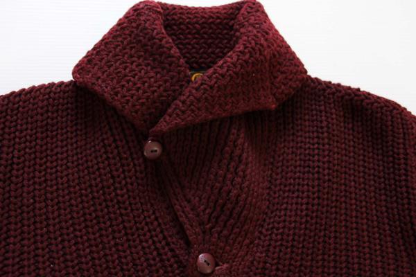 30s CADET ショールカラー ローゲージ ウールニット カーディガン