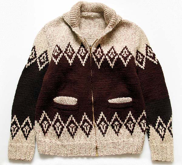 60s ダイヤ柄 ウール カウチンセーター - Sixpacjoe Web Shop
