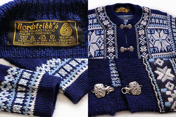 80s ノルウェー製 nordstrikk ノルディック柄 チロリアンテープ ウール