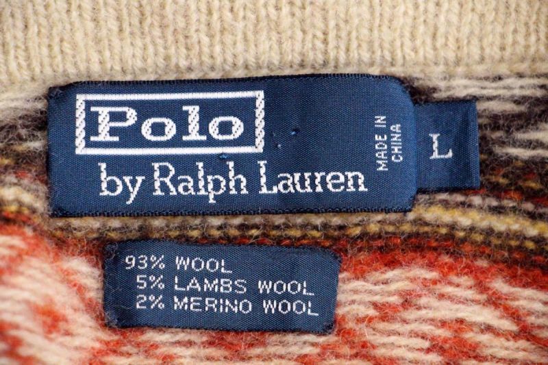 ポロ ラルフローレン フェアアイル柄 コンチョボタン ウールニット