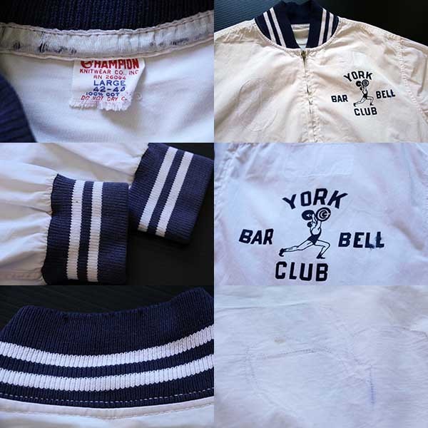 60s CHAMPIONチャンピオン ランタグ YORK BAR BELL CLUB コットン