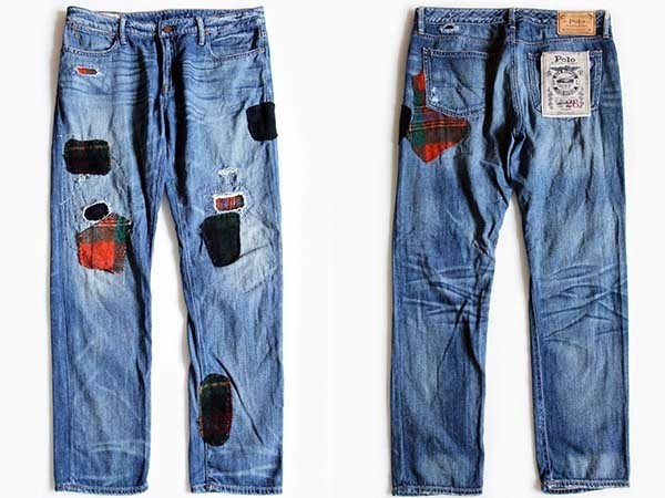 新品☆ポロ ラルフローレン ASTOR BOYFRIEND パッチワーク デニム