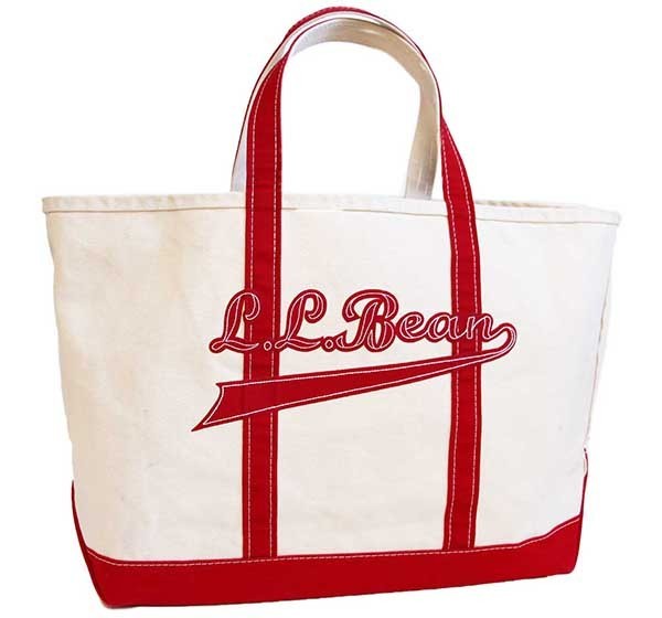 USA製 L.L.Bean BOAT AND TOTE パッチ付き キャンバス トートバッグ 赤